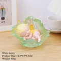 Sleeping fairy baby night light in cabbage leaf with warm white glow for bedroom - As Shown / Secret Flower Realm Night Light W1166-6b