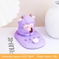 Purple sheep desktop figurine phone holder with lotus flower for office decor - No Distractions Sheep (2530-4D)