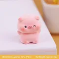 Mini figurine cochon rose floqué 2,6x2,4x3cm pour décoration de bureau mignonne - Cochon Floqué Rose