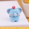 Mini figurine d'éléphant floquée bleu clair, décoration de bureau mignonne et zen - Éléphant Floqué Bleu