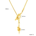 Detailansicht der 18k vergoldeten Schlangenkette mit Knotenanhaenger, Laenge 65cm - Goldknoten-Design (NE2F3401G)