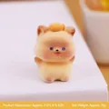 Mini figurine de chien poméranien floqué orange pour bureau et soulagement du stress - Chien Floqué Orange