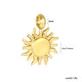 Dettagli ciondolo a sole dorato con dimensioni 14x17,4mm e diametro anello 5mm - Stile Sole Dorato (PA100701G)