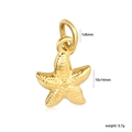 Macro detail of gold starfish pendant with dimensions 10x14mm and weight 0.7g - Gold Relief Granule Starfish Pendant (PA100601G)
