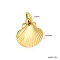 18K gold plated heart shell pendant in stainless steel with detailed dimensions and weight - Gold Radial Texture Scallop Pendant (PA101001G)