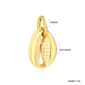 Ciondolo a conchiglia dorata lucida per gioielli fai-da-te con dimensioni e peso - Stile Conchiglia Dorata (PA100801G)