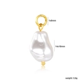 Ciondolo a fiore in perla barocca con anello d'oro, accessorio gioielli fai da te - Perla Barocca Sintetica Irregolare (PA10090AG)