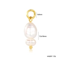 Detail view of 18K gold stainless steel pearl pendant with dimensions and weight specs - Double Freshwater Pearl (PA10040AG)