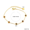 Dettagli su lunghezza 18+3cm e peso 2,3g del bracciale in acciaio dorato con occhio di tigre - BR28370GG (Bracciale Occhio di Tigre)