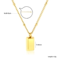 Minimalist gold rectangular bar necklace with 40+5cm chain and 7x16mm pendant details - Rectangular Column Style (NE2F5801G)