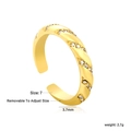 Detail of twist texture 18K gold ring with side zircon inlay and size dimensions - Gold Opening Twist Style with White Zirconia (RI1710A7G)