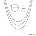 Collana a catena serpente 18K argento con perline, lunghezze 50cm, 60cm e 70cm - Collana a Triplo Strato con Catena a Serpente e Perline Argento(NE2F1601S)
