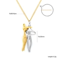 Minimalistische Hug-Halskette in Gold und Silber mit 45+5 cm verstellbarer Gliederkette - Abstraktes umarmendes Paar-Stil(NE2G550MG)