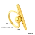 Details des 18k vergoldeten Edelstahlrings mit abnehmbaren Kugeln und Geometrie-Stab - US 7 / Gold (RI170707G)