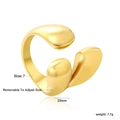 Detail of adjustable 18k gold irregular geometric ring with size measurements and 7.7g weight - Size 7 (Adjustable) / Irregular Lava Gold (RI170807G)