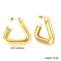 Minimalistische 18K gouden driehoek oorringen met geometrisch ontwerp en glans - Gouden Geometrische Driehoek (EA324301G)