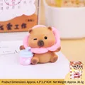 Capybara Mini-Figur mit pinker Blume und lila Getränk in bunter Geschenkbox - Geld Verdienen Blumenstil (051D)