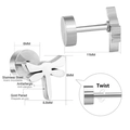 Macro view of dragonfly stud earring dimensions with screw back detail in stainless steel - Silver Dragonfly Style (EA611101S)