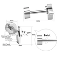 Detailed view of gold plated stainless steel heartbeat stud earrings with screw back - Silver Heartbeat EKG Style (EA608501S)