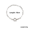 Detail of 18cm stainless steel paperclip chain bracelet with a round spring clasp - Silver Round Spring Clasp Paperclip Chain (BR281701S)