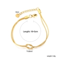 Detail of 18K gold stainless steel snake chain bracelet with knot design and clasp - Gold Double Layer Knot Snake Chain (BR285001G)