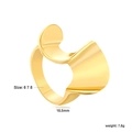 Detail view showing dimensions and weight of the irregular gold stainless steel ring - US 6 / Gold Irregular Style (RI169806-8G)
