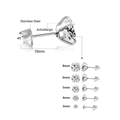 Detailed comparison of 3mm to 10mm stainless steel stud earrings with cubic zirconia - 3mm / Silver Color (EA2125)