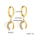 Détails des boucles d'oreilles fer à cheval plaquées or avec zircons transparents - Fer à Cheval Forme U Or (EA579402G)