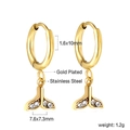 Détail des boucles d'oreilles en acier inoxydable doré avec pendentif queue de poisson - Pendentif Queue de Poisson Or (EA579502G)