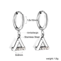 Tableau des tailles pour boucles d'oreilles en acier avec pendentifs en cristal - Triangle Minimaliste Argent (EA579802S)