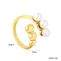 Detaillierte Größenangaben für Goldperlenring mit 15mm Durchmesser und 3.6g Gewicht - Minimalistischer Einschichtiger Perlenstil (RI1736A7G) / Gold