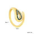Detail van de waterdruppelring met blauwe kristallen inclusief 12mm breedte en maat 7 - Maat 7 (Verstelbaar) / Saffierblauw (RI1714K7G)