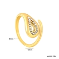 Detail van 12mm druppelring verguld met 18K goud inclusief maat 7 specificaties - Maat 7 (Verstelbaar) / Helder Wit (RI1714A7G)