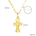 Collana con ciondolo a croce in acciaio inossidabile dorato 18K e catena regolabile 40+5cm - Stile Croce Geometrica (NE2F6901G)