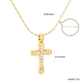 Détail du pendentif croix dorée avec pierres en zircon et spécifications - Style Croix de Zircone (NE2F660AG)