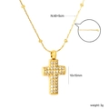 Detail of cross pendant necklace with zirconia, size 10x15mm and 40+5cm length - Gold Full Zirconia Cross Necklace (NE2F620AG)