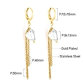 Orecchini in acciaio placcato oro con perle barocche e lunghe catenine pendenti - Stile Barocco Catena Pendente Oro (EA55850AG)