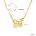 Elegante 18K vergulde vlinder hanger ketting met kralenketting voor vrouwen - Gouden Vlinder Hanger (NE2H0301G)