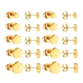 10 pairs of gold flower stud earrings in various sizes from 4mm to 8mm in stainless steel - Gold