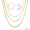Set di tre collane placcate in oro 18K con diversi stili di catena e lunghezze varie - Set di Collane Dorate a Triplo Strato (NE2H0501G)