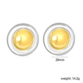 Detailansicht zweifarbiger Ohrringe in Gold und Silber, 29 mm groß und 14,2 g schwer - Runder Zweifarbiger Stil (EA5C850GM)