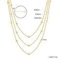 Collier multicouche en acier inoxydable plaqué or 18 carats avec fermoir homard - Chaîne à Billes Satellite Multi-rangs (NE2H0401G)