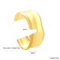 Detailansicht des breiten 18K vergoldeten Wellenarmreifs mit 60mm Durchmesser und 35mm Breite - Unregelmäßige Welle Gold (BR928401G)