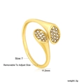 Detail of adjustable 18K gold bypass ring with white zircon pave setting and 11.3mm width - Bypass Pave Zirconia Style (RI1728A7G)