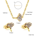 Détails du coffret bijoux coeur en acier doré avec zirconiums et dimensions précises - Courbe Ondulée Or (SE257602G)