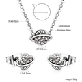 Détails d'un ensemble de bijoux planète en acier inoxydable argenté avec cristaux - Planète Argent (SE258002S)