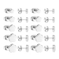 Set of 10 pairs of 4-8mm stainless steel flower stud earrings in polished silver finish - Silver