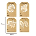Brown kraft paper Thank You gift tags with leaf designs, 75mm x 50mm size for gifting - Four Leaf Designs Mixed (Style A) / 50x75mm