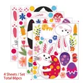 Easter Bunny and Egg stickers set of 4 sheets with 86 pieces measuring 270x330mm - 4 Sheets/Set (86pcs)