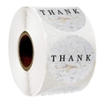 Rouleau d'étiquettes de remerciement rondes à motif marbre pour emballages cadeaux - Motif de Marbre Style A / 1,5 pouce (38mm)